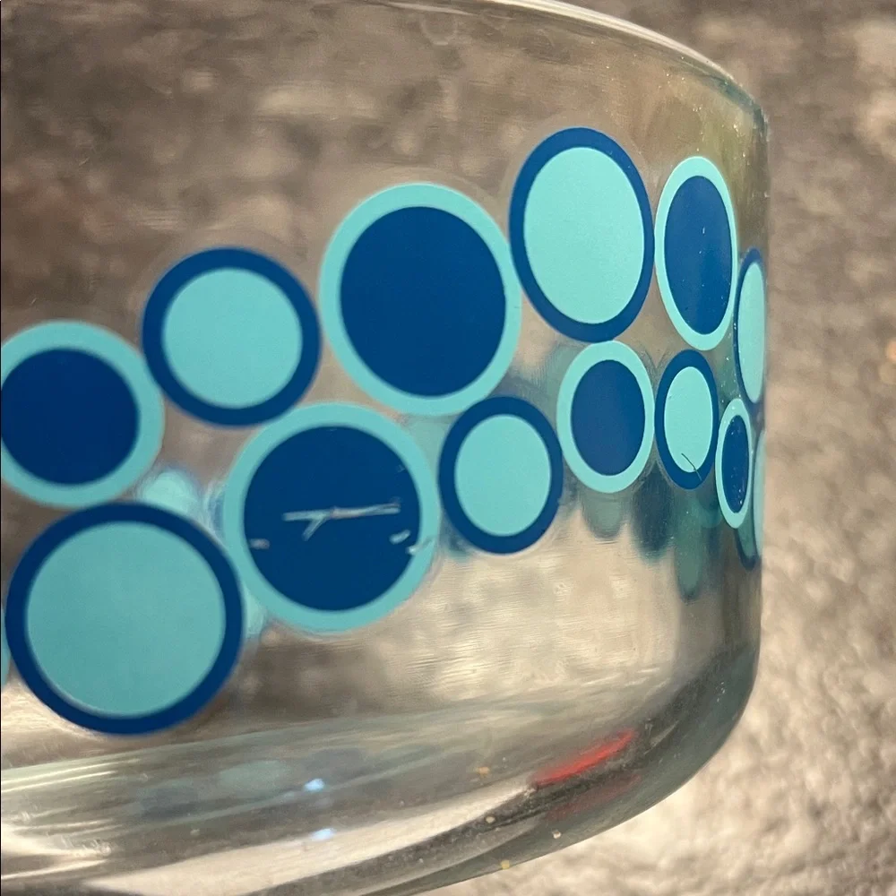 Pyrex Glass Bowl BLUE POLKA DOTS   100th Anniversary collection